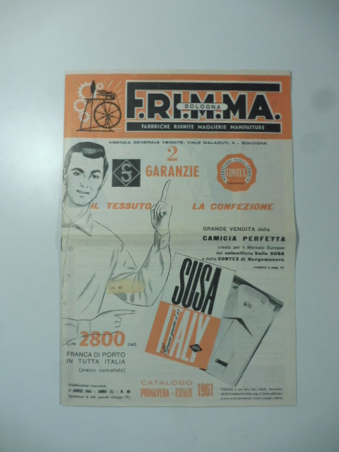 F.R.I.M.M.A. Bologna. Fabbriche riunite maglierie manifatture. Catalogo primavera estate 1961